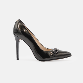 Stiletto Norie Cuero Charol Verde Perol