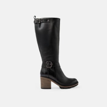 Bota Larga Clarissa Cuero Napa Negro