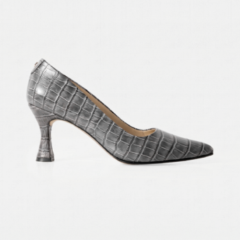 Stiletto SERAPHINE Cuero Grabado Color Gris