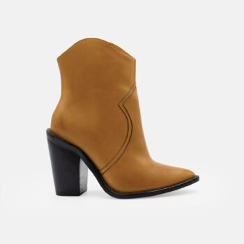 Botín BTEX60 Cuero Napa Camel Taco Cuadrado